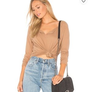 Bobi- long sleeve Henley in latte